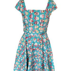 Cupcake Print Retro Skater Dress